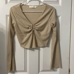 ASTR The Label beige/tan Cinched Top